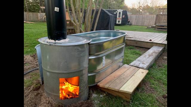 DIY Wood Burning Hot Tub Heater